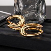 Nouveau bracelet asymétrique ajouré pour femme, double ligne géométrique, en alliage de zinc plaqué or, tendance, simple et élégant