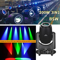 Projecteur de scène professionnel 200W DMX Beam Spot Wash 3-en-1 à zoom LED avec ouverture Halo pour scène, DJ, bar