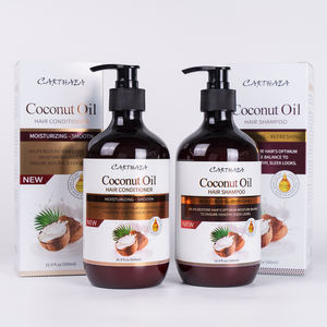 Ensemble de soins capillaires personnalisé avec logo, anti-pelliculaire, à l'huile de coco, pour le soin du cuir chevelu, anti-frisottis, shampoing et après-shampoing - Product Image 1