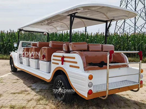 Voiture électrique de tourisme ZOWN 8 places, blanche et orange, avec toit et sièges en cuir - Product Image 5