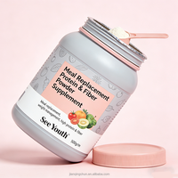 Poudre de remplacement de repas pour adultes, marque privée OEM, pour la perte de poids, enrichie en fibres alimentaires, antioxydants et extraits végétaux, complément santé stimulant la vitalité