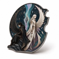 Badges modernes plaqués personnalisés, imprimés UV, en alliage de zinc, pour objets de collection d'anime, cadeaux commémoratifs