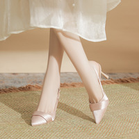 Chaussures de luxe personnalisées de haute qualité pour femmes, logo, escarpins nude à bout pointu et bride cheville, talons hauts d'été, fabricant en gros