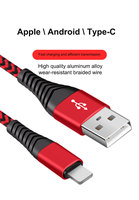 Câble Usb 3A Type C, 100 pcs, pour recharge rapide et transfert de données, cordon de chargeur pour téléphone Samsung et Iphone, meilleure qualité