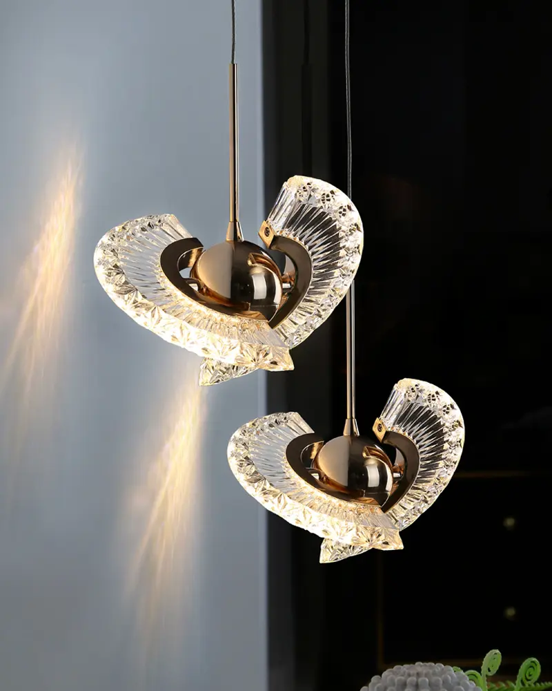 Aproms — lustre suspendu rotatif en métal et acrylique, design moderne, éclairage d'intérieur, luminaire décoratif de plafond, idéal pour le salon ou la chambre à coucher