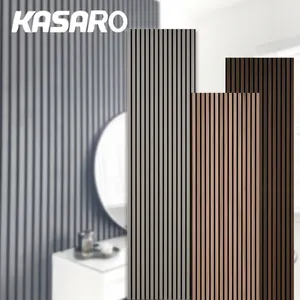 KASARO Genuine Akupanel Slat Wooden Wall Panels Decorative Acoustic Slat Wood Panels