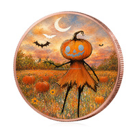Pièces de monnaie en cuivre personnalisées de 1 oz, motif double chat citrouille et fantôme, pièce de monnaie en métal, souvenir de collection d'Halloween, cadeau