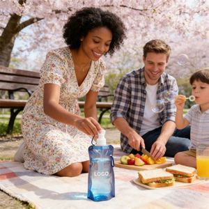 Bouteille d'eau pliable en PE sans rinçage, écologique et réutilisable pour l'extérieur - Product Image 4