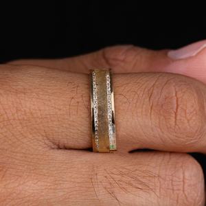 خاتم زفاف رجالي من الذهب الخالص 10 قيراط 14 قيراط 18 قيراط مرصع بألماس صناعي مستدير بدرجة EF/VS بلمسة نهائية مطفية، خاتم خطوبة بألماس طبيعي - Product Image 4