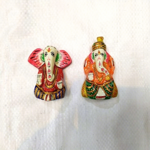 Estatua de Ganesha de Resina Pintada a Mano, Arte Folclórico, 6 CM, Decoración para el Hogar, de la India - Product Image 1