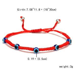 Braccialetto Personalizzabile con <span class=keywords><strong>Occhio</strong></span> di Allah, Bracciale Regolabile Portafortuna Fatto a Mano con Filo Rosso, Protezione Kabbalah per Famiglia, Donne e Uomini - Product Image 4
