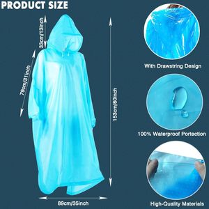 Factory Custom Printed Plastic Unisex Universal Waterproof <b>Disposable</b> Camping Hiking Travelling Emergency Rain <b>Ponchos</b> Girls - Product Image 2
