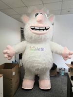 Costume de mascotte gonflable Booba le rat blanc et rose, costume de mascotte de dessin animé gonflable pour adulte