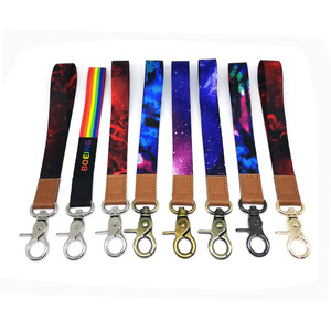 Chất lượng cao tùy chỉnh in logo da ngắn Keychain dây buộc với logo tùy chỉnh - Product Image 4