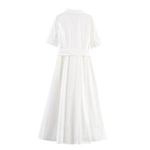 PB & ZA女装2025新款别致时尚府绸和MIDI连衣裙复古短袖女装睡袍女装 - Product Image 3