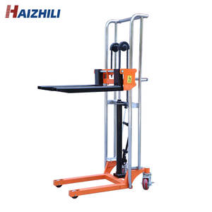 Haizhili alat angkut Manual, 400kg Stacker Manual truk hidrolik pengangkat palet tangan <span class=keywords><strong>Platform</strong></span> yang dapat dilepas dengan garpu yang dapat disesuaikan - Product Image 3