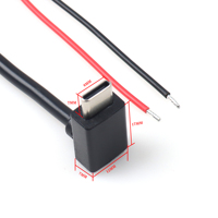 Câble de charge et de données USB-C vers USB-C à angle droit de 90 degrés personnalisé avec gaine en PVC pour ordinateur et appareil photo