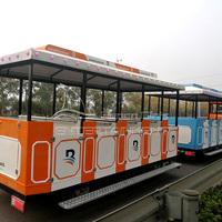 Train touristique sans rails commercial diesel et électrique avec wagons de passagers pour parc à thème