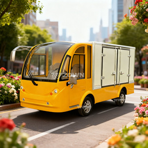 รถบรรทุกไฟฟ้า ZOWN สีเหลือง แบบกล่องปิดเต็มคัน ประตูข้างคู่ สำหรับการขนส่งวัสดุอย่างปลอดภัย - Product Image 3