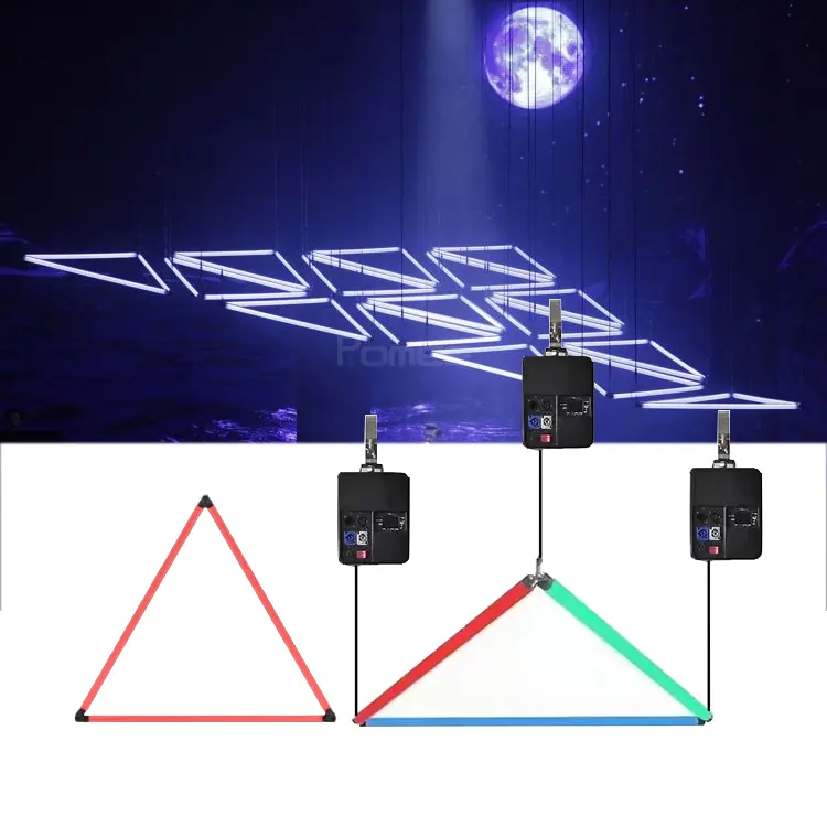 Voll farbiges 3 in1 RGB LED Pixel Tube Triangle Kinetisches Licht dmx Lifting Dynamisches Bühnen beleuchtungs system Für Veranstaltungen Leistung