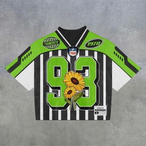 Kaus pria ukuran Eropa musim panas 2025 kaus Jersey bunga lintas batas cetak Digital Hawai Fashion baru lengan pendek ukuran besar - Product Image 1