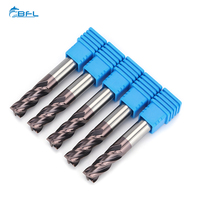Herramientas de corte de carburo BFL para acero, fresa de extremo plano de 4 filos 4F-1/16"*1/8"*3/16"*1-1/2" en stock