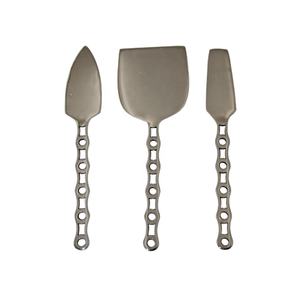 Lindo juego de cuchillos de queso Calentador de buffet de acero inoxidable Cubiertos rústicos Cubiertos Diseño de cadena Mango Juego de queso - Product Image 1