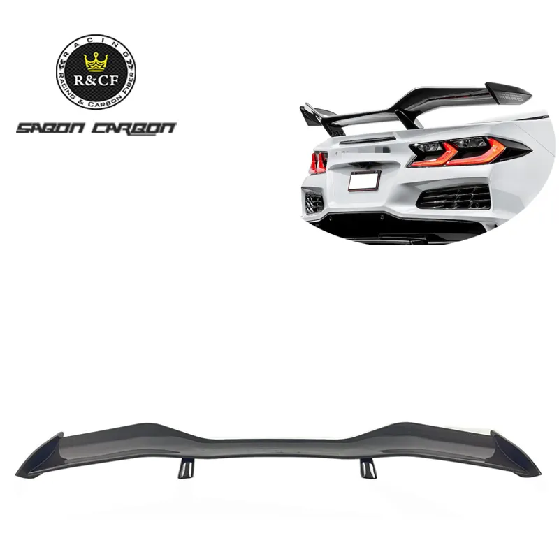 Nuovo! Corvette in fibra di carbonio C8 Z06 edizione stile Spoiler posteriore ala alta pista per 2023-24 Corvette C8 Z06