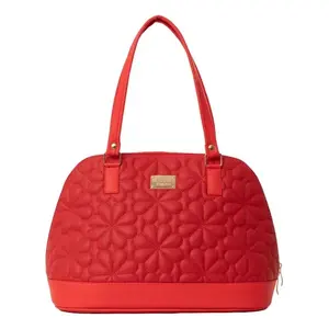 Bolso Bandolera Rojo Acolchado con Cierre de Solapa para Mujer Fana Aubrey M3759, Forro de Cuero Genuino, Decoración de Diamantes, Uso Diario - Product Image 3