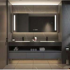 Meuble de salle de bain gris foncé, style simple, vente chaude, meuble de salle de bain pas cher, meuble de salle de bain d'hôtel - Product Image 2