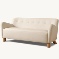 Ensemble de canapés modernes RH RYELAND en tissu, rembourrage personnalisable, dossier capitonné, pieds en bois massif, sectionnel en éponge, pour hôtel et villa