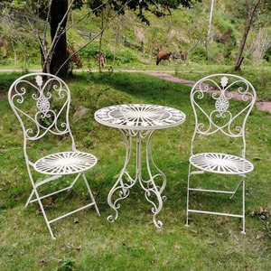 Set <span class=keywords><strong>Tavolo</strong></span> e Sedie in Acciaio Inossidabile Stile Francese per Cortile, <span class=keywords><strong>Giardino</strong></span>, Balcone - Design Moderno ed Ecologico - Product Image 3
