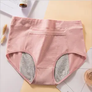 Culottes menstruelles pour femmes, poches chaudes, sous-vêtements menstruels étanches en coton
