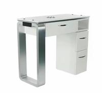 Mobilier de salon personnalisé en usine table unique meuble de station d'ongles blanc table de manucure
