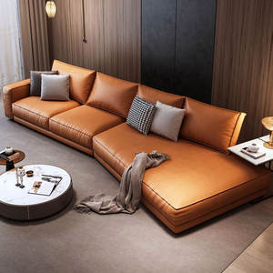 Talian-sofá Seccional de cuero de alta calidad, mueble moderno para sala de estar, vestíbulo del hotel - Product Image 3