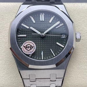 Reloj Mecánico de Lujo para Buceo, Resistente al Agua, de la Mejor Calidad, 41 mm, Fábrica APS, Movimiento 4302, 15510, Zafiro, Audemars, Verde - Product Image 1