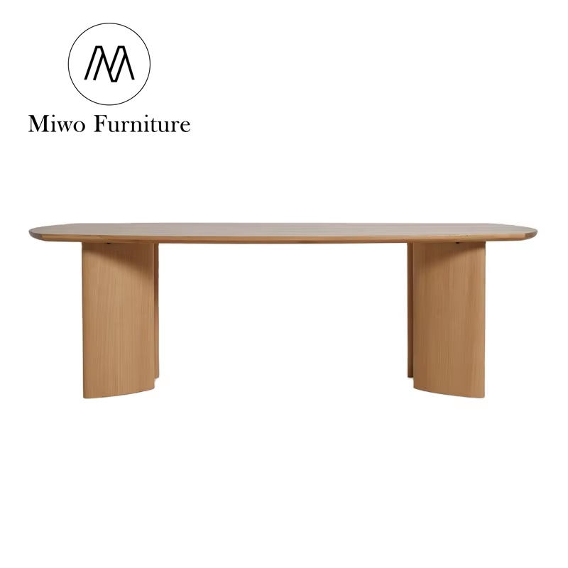 Modern Oval Dining Room Dining Table Rectangle Nordic Furniture Natural Oak  Solid Wood Suitable for Multiple People Tables