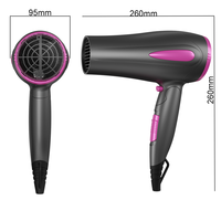 Sèche-cheveux de salon professionnel 1800W Sèche-cheveux à moteur à courant continu électrique à grande vitesse avec diffuseur pour salons hôtels ménage