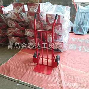 Chariot à main 1130 mm, 2 roues, plateforme en acier, industriel, rouge, revêtement poudré - Product Image 1