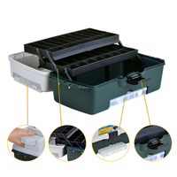 Boîte à outils de pêche en plastique Meijia MJ-2076 à 3 niveaux 530x270x245mm pour le rangement d'outils en extérieur