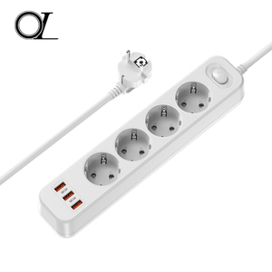 OL EU Electric Power Strip 3/4 Outlets Cable de extensión de toma de corriente con puertos USB <span class=keywords><strong>Protector</strong></span> contra sobretensiones Power Strip - Product Image 4