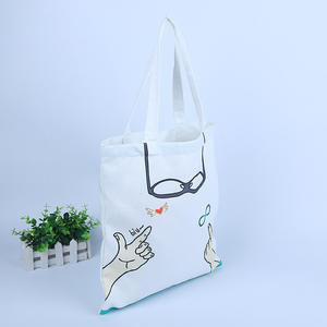 Sac fourre-tout en toile imprimé dessin animé créatif, sac à provisions culturel et créatif à motif de geste de la main - Product Image 3