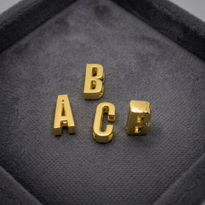 18MM A-Z Gold Plated Personalized Letter Beads Slide Charms Christmas Hair Accessories <b>Pet</b> <b>Collar</b> Keychain DIY Custom Name - Product Image 3