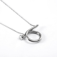 Ensemble d'accessoires unisexe en acier titane chaîne de chandail clous pliés collier pendentif à vis torsadée plaqué or bijoux en acier inoxydable