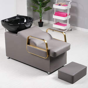 Chaise de lavage de cheveux avec bol, confortable, pour salon de coiffure, couleur personnalisée, vente chaude - Product Image 4