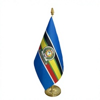 Ensemble de drapeaux de table triangulaires personnalisés, drapeaux imprimés par sublimation, support de drapeau en acier inoxydable pour bureau et conférence