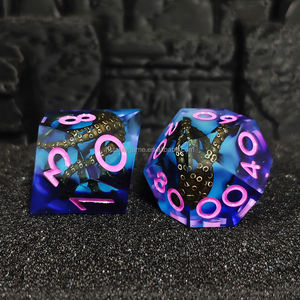 HS DICE 사용자 정의 주사위 세트 다면체 문어 테마 수지 RPG 주사위 세트 RPG TRPG DND 게임 주사위 세트 도매 가격 날카로운 가장자리 - Product Image 6