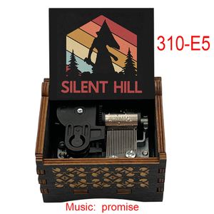 Boîte à musique en bois <span class=keywords><strong>Silent</strong></span> <span class=keywords><strong>Hill</strong></span>, mélodie Promise, imprimée en couleur, à remonter, pour les fans, les amis, la famille, cadeau d'anniversaire - Product Image 2