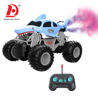 HUADA 2,4G Ferngesteuerter Hai-Truck Offroad RC-Auto mit Sprühfunktion Allrad RC-Spielzeugfahrzeug für Kinder Jungen Geschenk