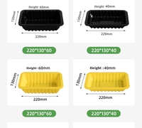 Barquette rectangulaire en plastique PP pour emballage de viande fraîche et aliments surgelés, conteneur pour fruits, légumes et viande, utilisable pour la congélation
